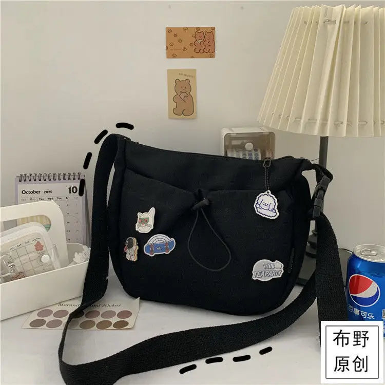 Canvas Crossbody Messenger Bag – Cute Casual Shoulder Bag for Women