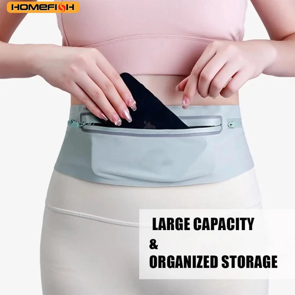 Homefish Waterproof Running Waist Pack Adjustable Belt Men Women Slim Bags Portable Outsides Jogging