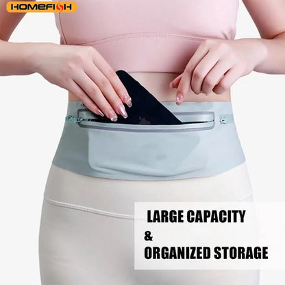 Homefish Waterproof Running Waist Pack Adjustable Belt Men Women Slim Bags Portable Outsides Jogging