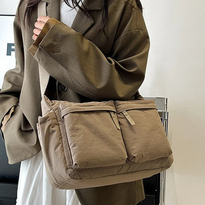 Crossbody Bag with Dual Front Pockets – Large Capacity Shoulder Purse