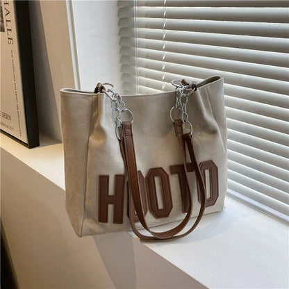 Large Capacity Tote Bag for Women – Vintage Nubuck Shoulder Handbag