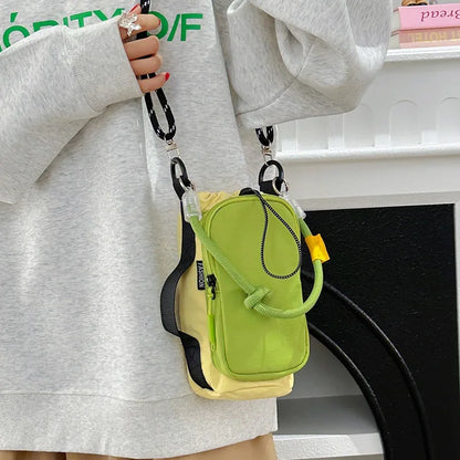 Nylon Phone Crossbody Bag – Women's Mini Sports Shoulder Bag