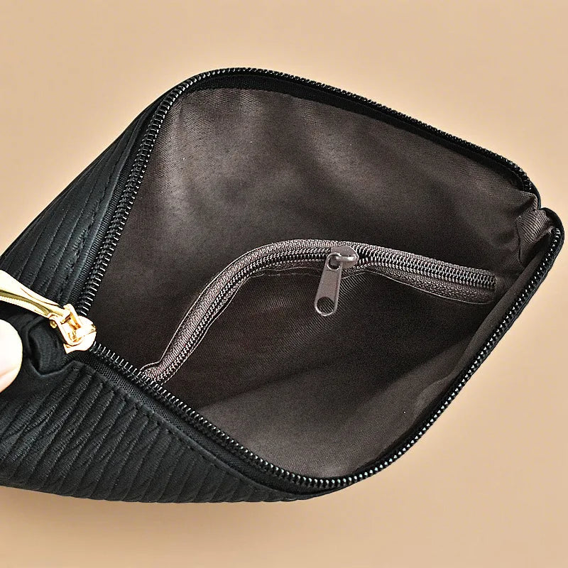 Women Zipper Bag Zero Purse Hand Rope Versatile Mobile Phone Storage Square Large Capacity