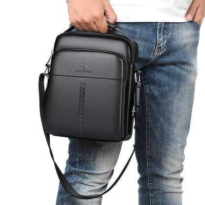 Men S Genuine Leather Single-Shoulder Layer Cowhide Crossbody Bag