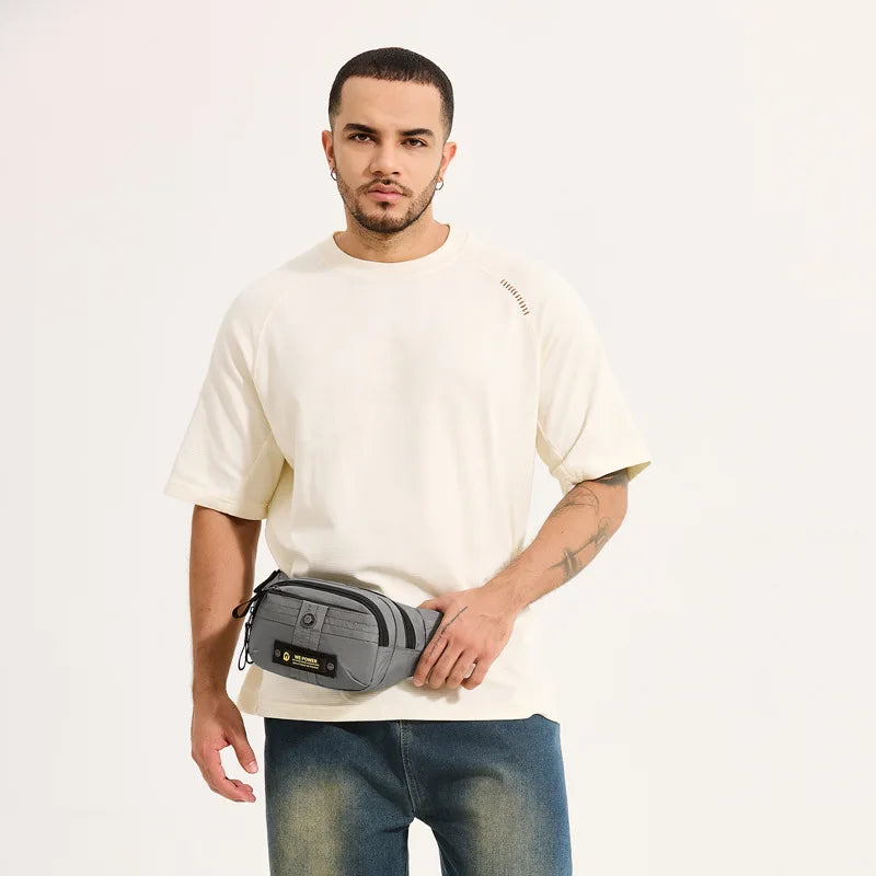 Sports Leisure Waist Bag Men Multi-Layer Multi-Zipper Lightweight Shoulder Crossbody Commuting Chest