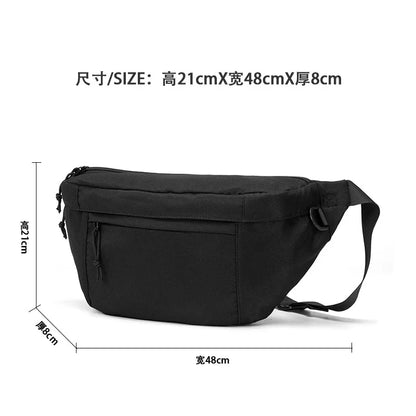 Men S Crossbody Large-Capacity Bag Waterproof Casual Simple Lightweight Waist Bag - Waterproof
