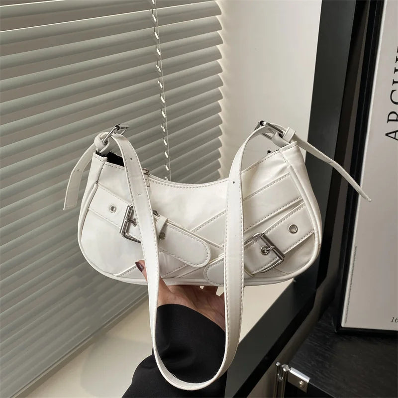 Y2K Vintage PU Leather Crossbody Bag – Women's Mini Shoulder Clutch
