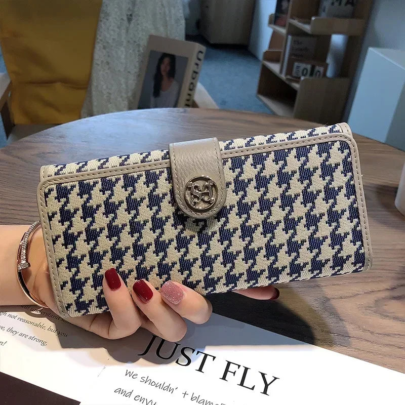 Long Purse Women S Leather Canvas Wallet Multi-Card Bag Large Capacity Mobile Phone Advanced