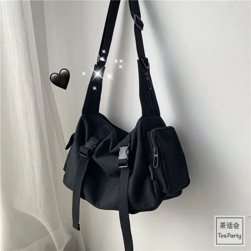 Canvas Crossbody Bag – Large Capacity Shoulder Bag for Women & Men