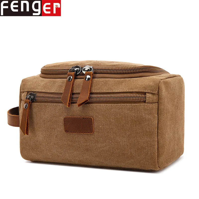 Large-Capacity Multi-Functional Cosmetic Bag Canvas Wear-Resistant Zipper Cosmetic Bag