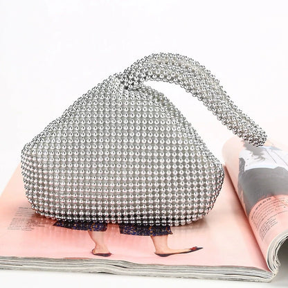 Rhinestone Glitter Clutch Bag – Sparkle Evening Wrist Purse