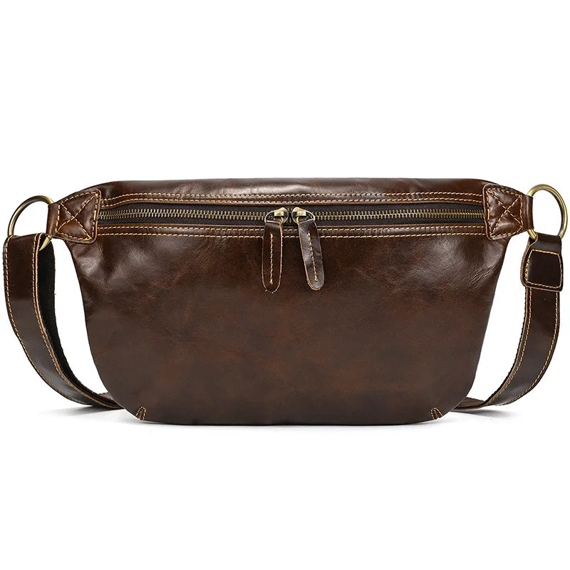 Retro Head Layer Cofskin Men Shoulder Casual Crossbody Bag Mobile Phone Collection Leather Vertical