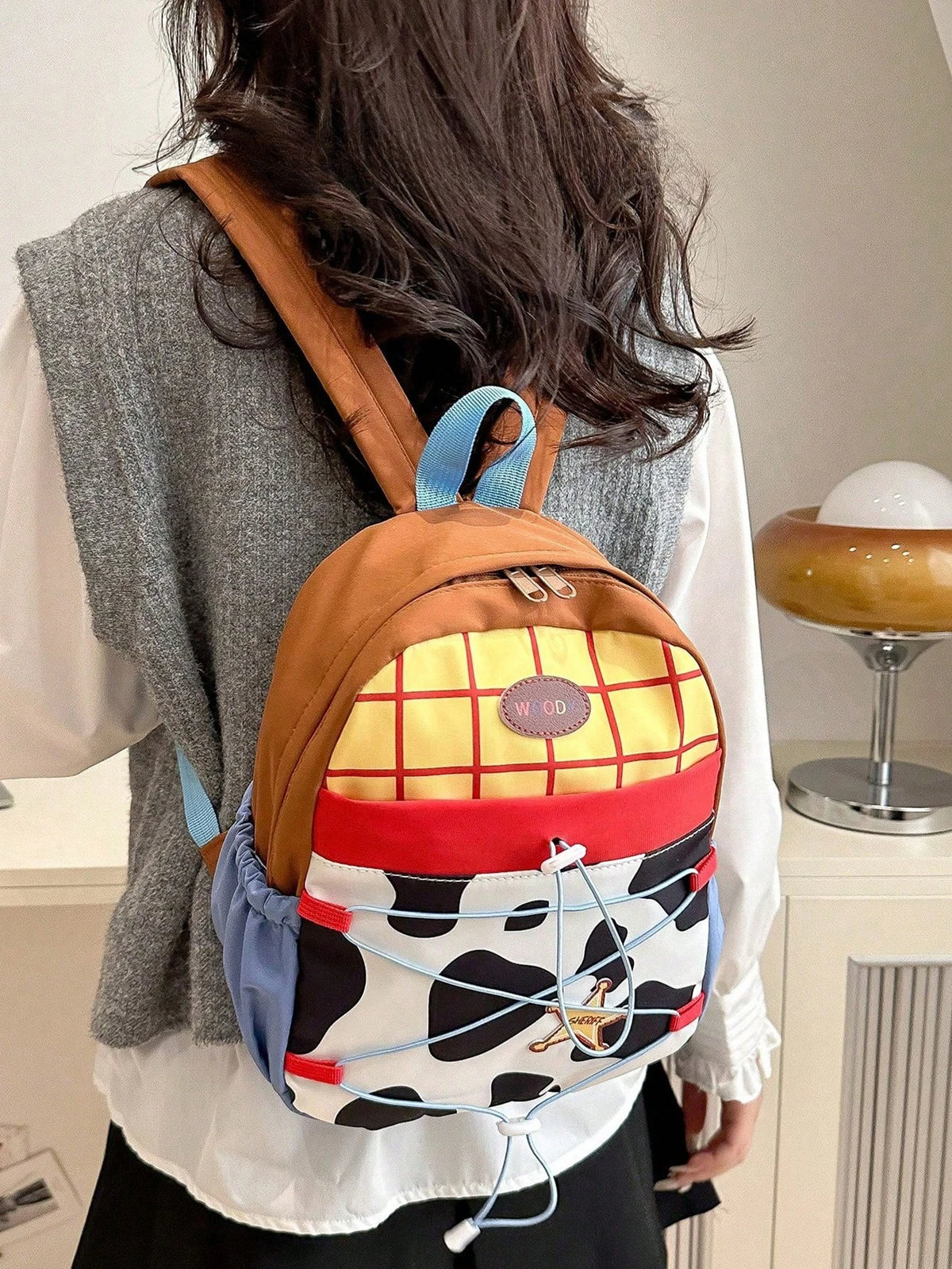 Fashionable Casual Women S Backpack Cute Cow Print Soft Durable Fabric Suitable Daily Use - Soft