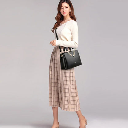 Genuine Leather Tote Handbag – Women's Luxury Shoulder & Crossbody Bag