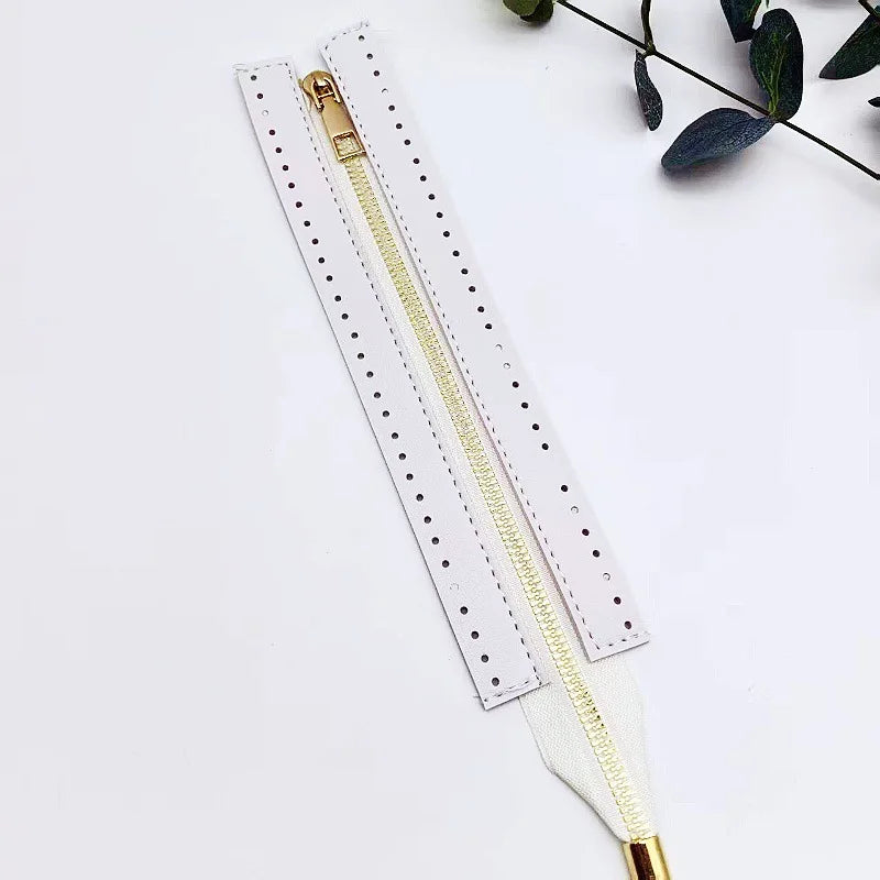 24cm Diy Handmade Bag Zipper Accessories 6-Color Pu Metal Woven