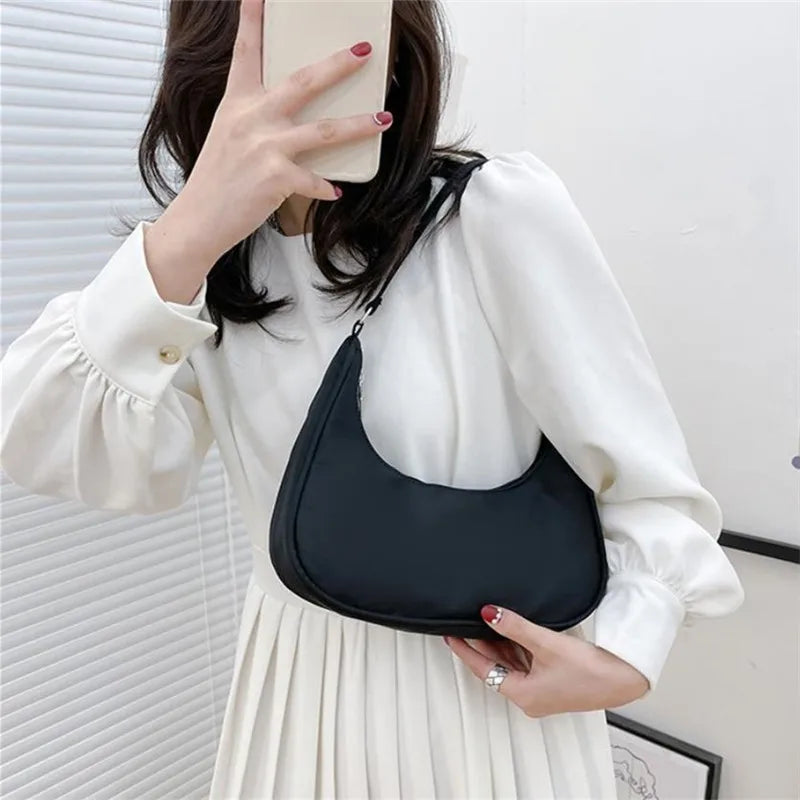 Fashionable Shoulder Underarm Bag Light Small Solid Color Satchel Stylish Women Tote