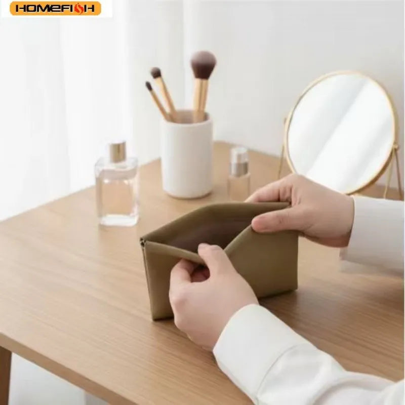 Homefish Storage Bag Pu Leather Long Wallet Passport Driver S License Document Holder Data Cable
