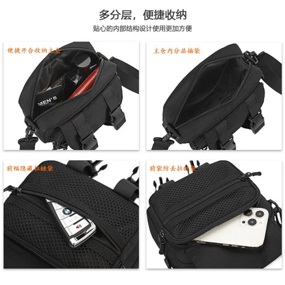 Large-Capacity Crossbody Bag Buckle Zipper Simple Casual Single-Shoulder Bag Men