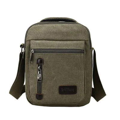 Men S Crossbody Bag Canvas Multi-Compartment Hand-Held Large-Capacity Men S Single-Shoulder Bag