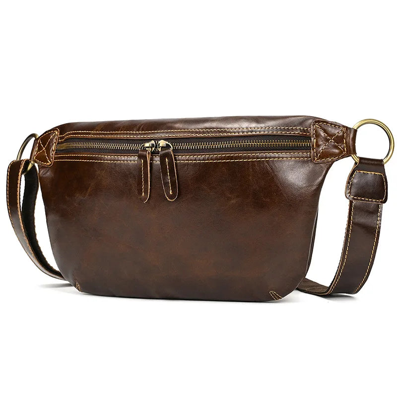 Retro Head Layer Cofskin Men Shoulder Casual Crossbody Bag Mobile Phone Collection Leather Vertical