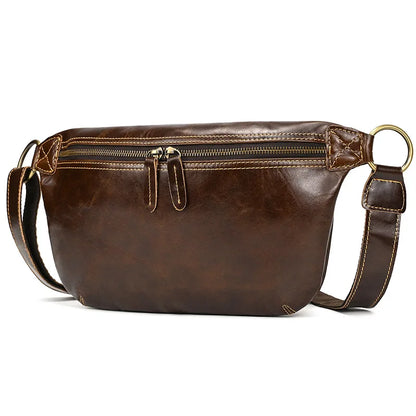 Retro Head Layer Cofskin Men Shoulder Casual Crossbody Bag Mobile Phone Collection Leather Vertical