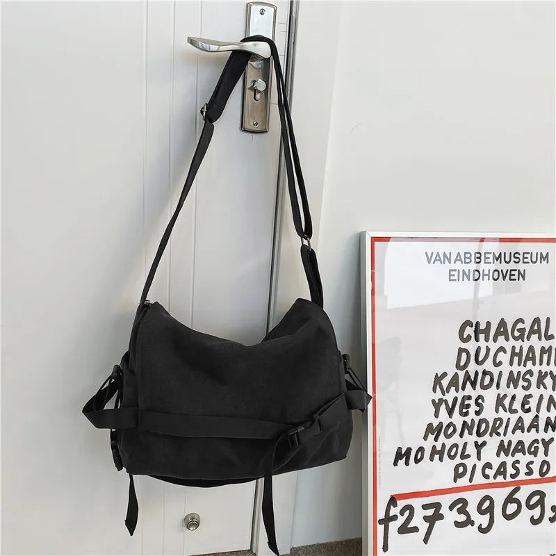 Canvas Crossbody Bag for Men – Large Capacity Messenger Shoulder Bag