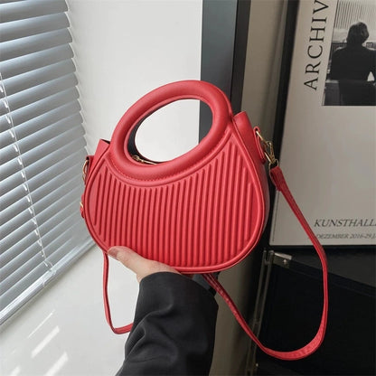 Luxury Look Shoulder Bag Everyday Use Chic Stripe Design Crossbody Bags Women Elegant Synthetic