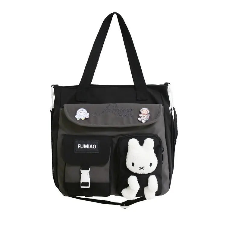 Student Remedial Hand Carrying Book Bag Class Canvas Lesson Slant Across One Shoulder