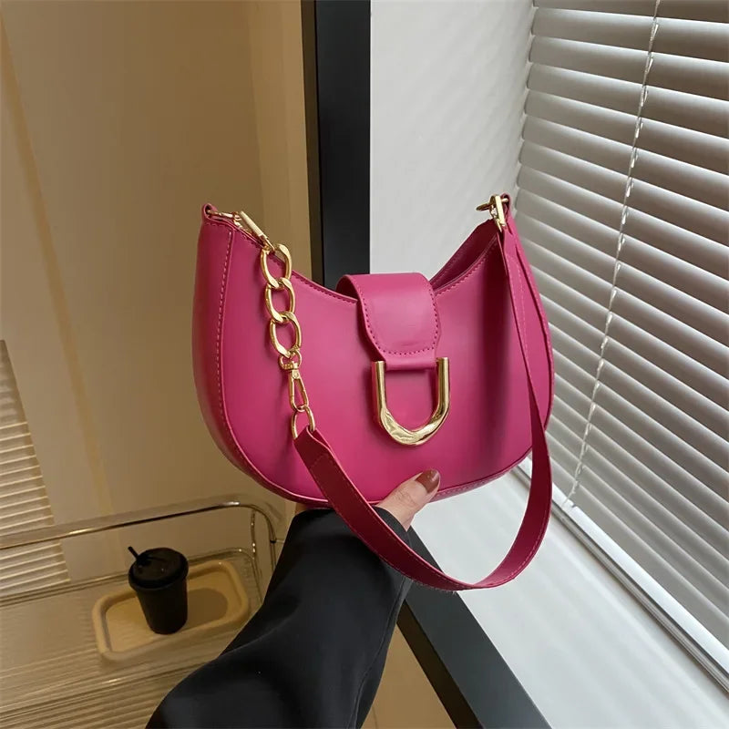 PU Leather Shoulder Bag for Women – Stylish Underarm Purse