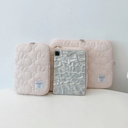 Cute Quilted Embroidery Rabbit Pattern Student Laptop Bag 11-15 Computer Protection Case File Sleeve