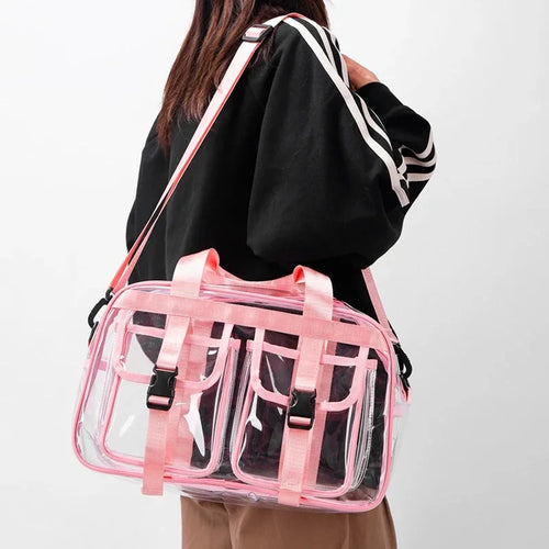 Clear Crossbody Beach Bag – Large Capacity Transparent Jelly Tote