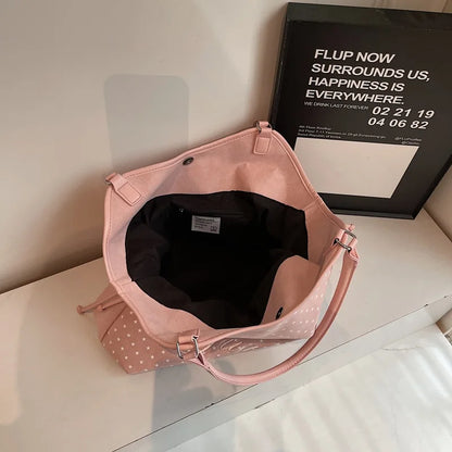Brand Women S Shoulder Bag Y2k Sweet Polka Dot Handbag Korean Casual Versatile Leopard Print Brown