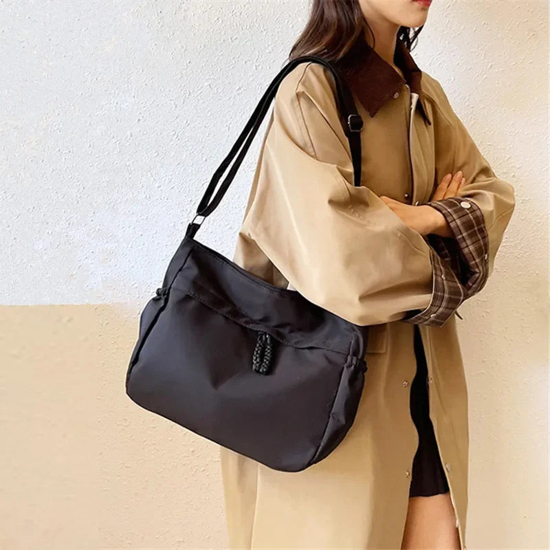 Canvas Shoulder Bag Large Capacity Nylon Underarm Tote