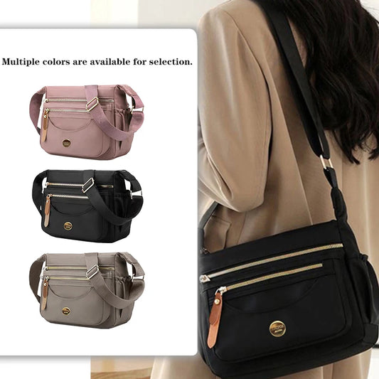 Women's Waterproof Nylon Crossbody Bag – Multi-Pocket Shoulder Bag