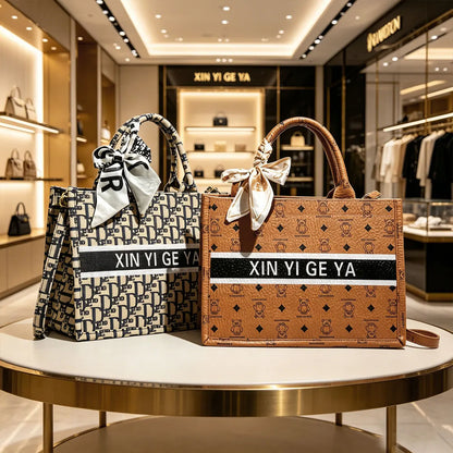 Fashionable Luxury Retro Printed Handbag Crossbody Bag Paired High-Value Scarves Used Daily