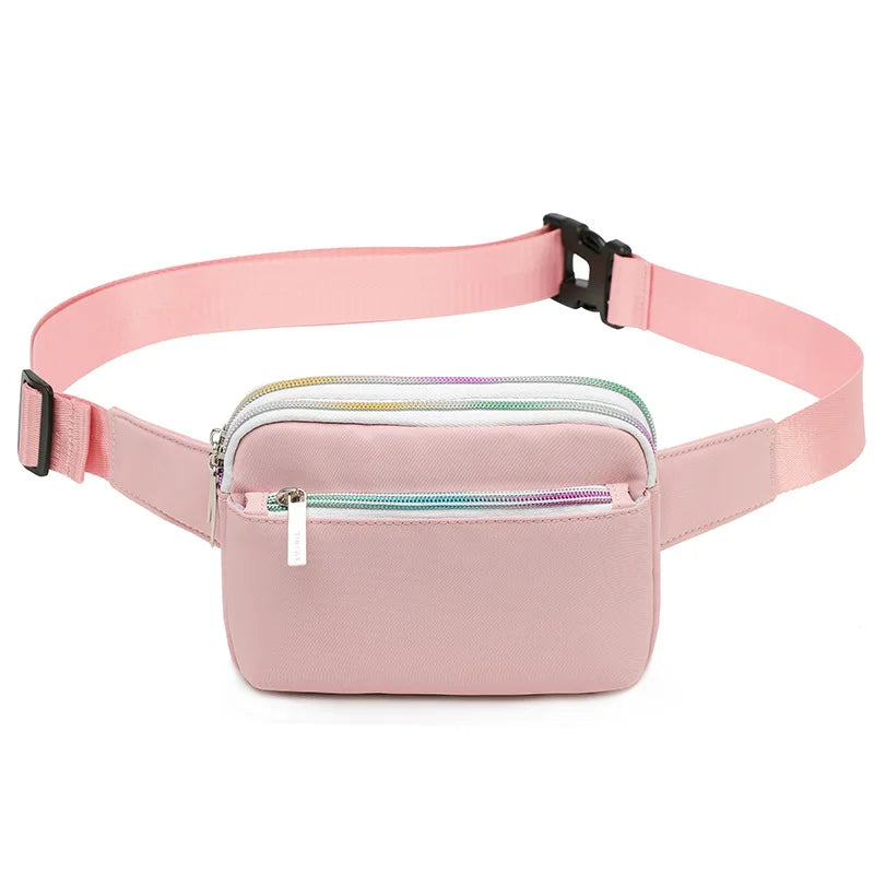 Women S Waist Bag Multi-Layer Large Capacity Zipper Waterproof Portable Breast - Waterproof