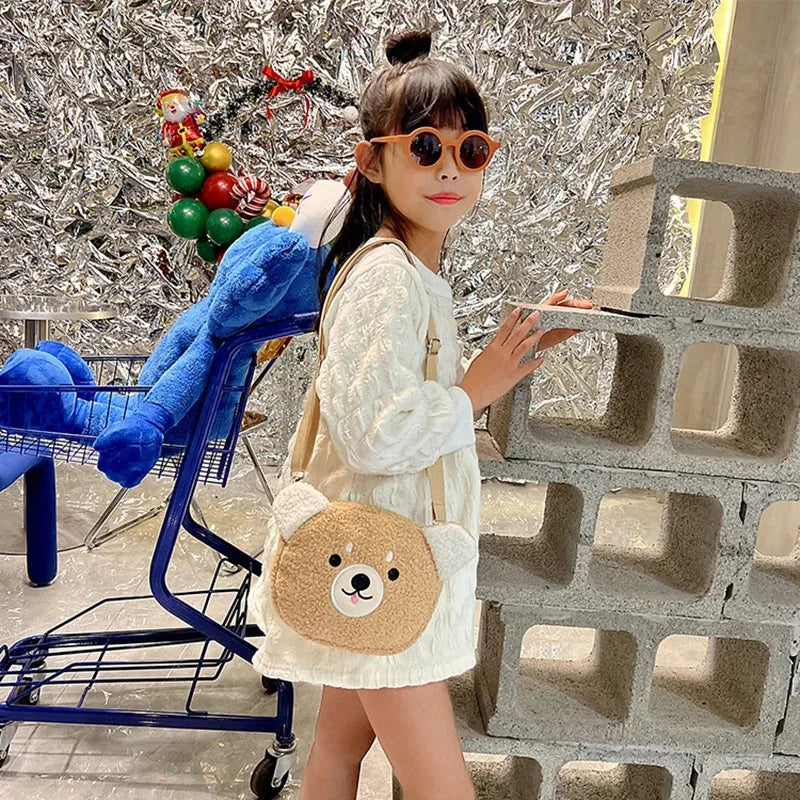 1 Piece Women S Japanese Style Bag Cartoon Plush Shoulder Crossbody Small Mobile Wallet