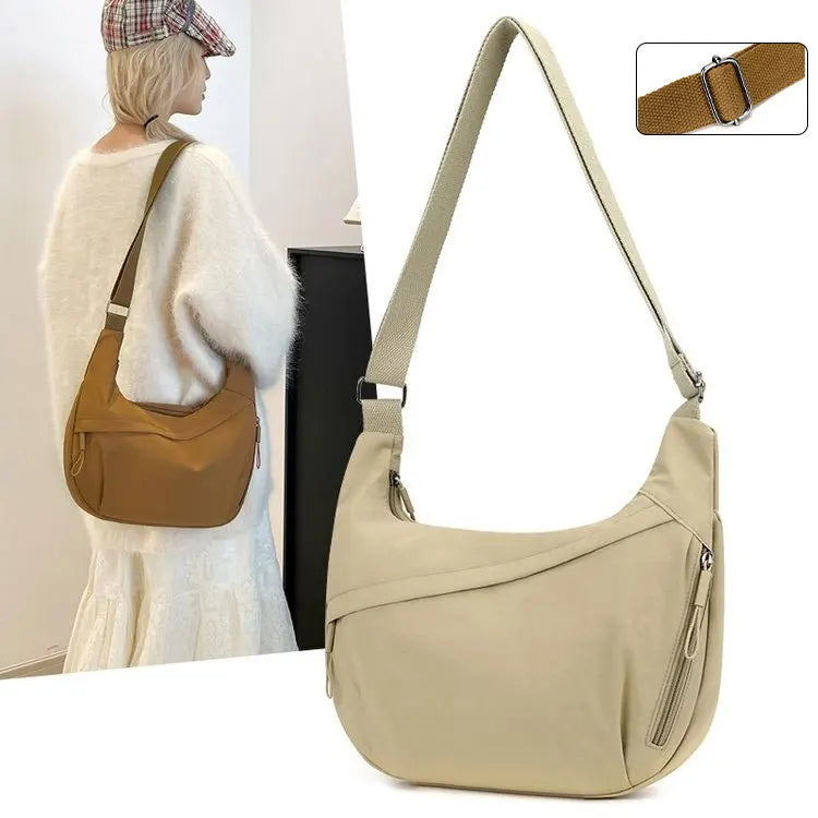 Fashionable Languid Lazy Wind Large Capacity Crossbody Bag Simple All Kinds Nylon Female Trend Light