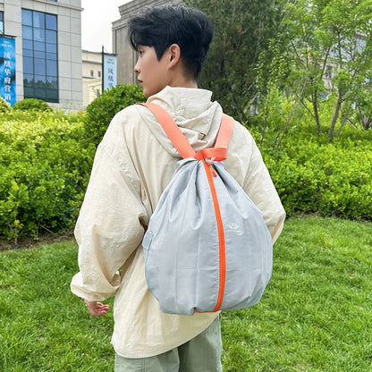 Folding Shoulder Sports Backpack Middle Zipper Outdoor Travel Portable Anti-Spill