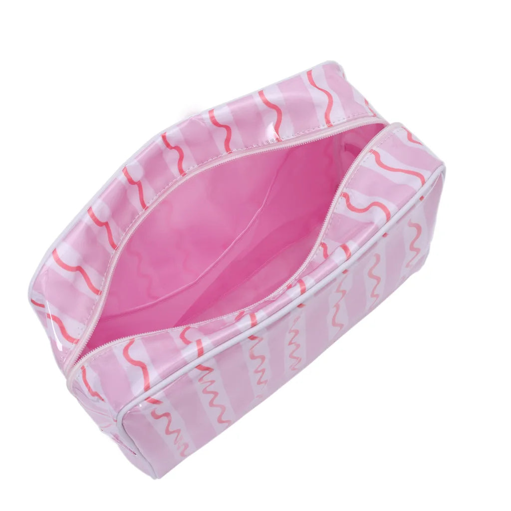 Polyester Pvc Cosmetic Bag Double-Layer Waterproof Storage Color-Printed Portable Makeup Organizer