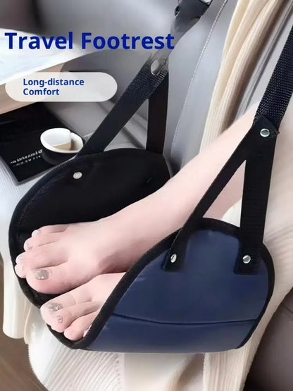 Homefish Airplane Footrest Adjustable Strap Portable Hammock Leg Rest