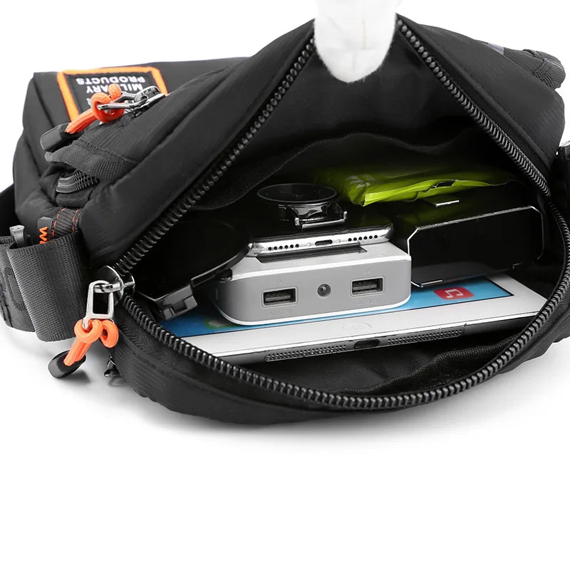 Men S Zipper Cross-Body Casual Shoulder Bag Postman Outdoor Large Capacity Sports