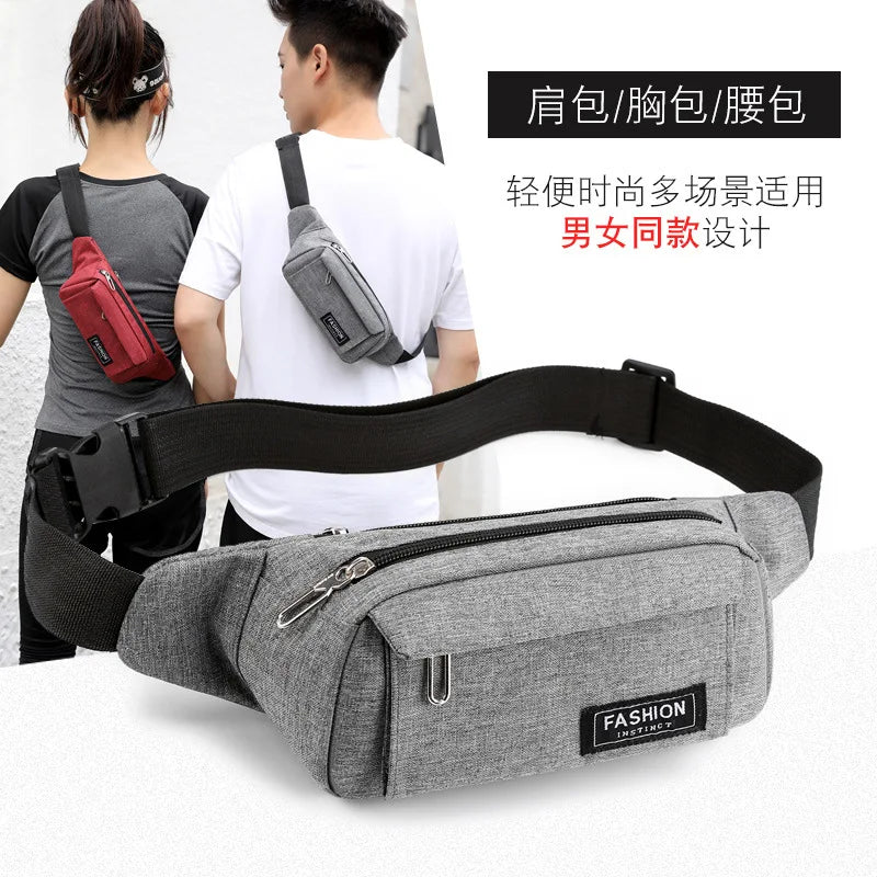 Multifunctional Waist Bag Men Waterproof Nylon Cloth Running Mobile Phone Storage Wear - Resistant