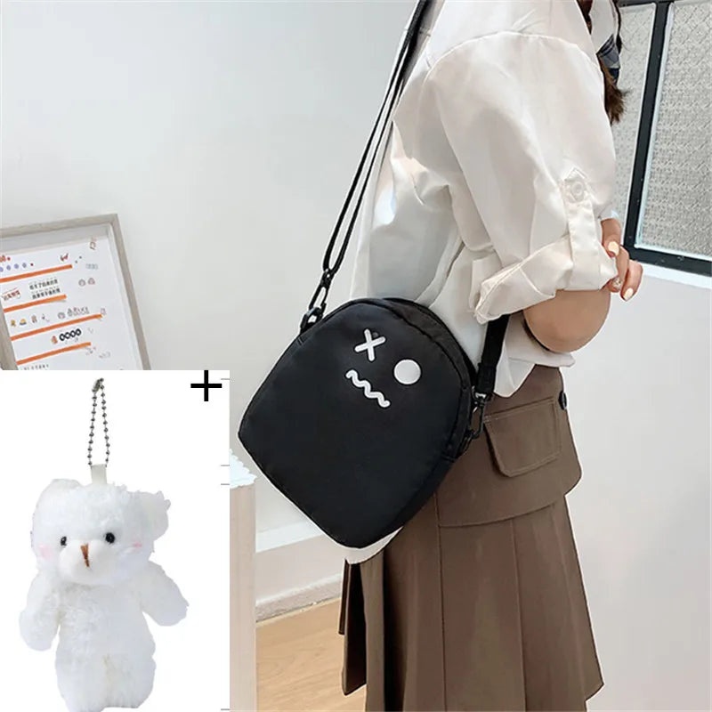 Kawaii Crossbody Bag – Cute Cartoon Canvas Messenger Bag for Women