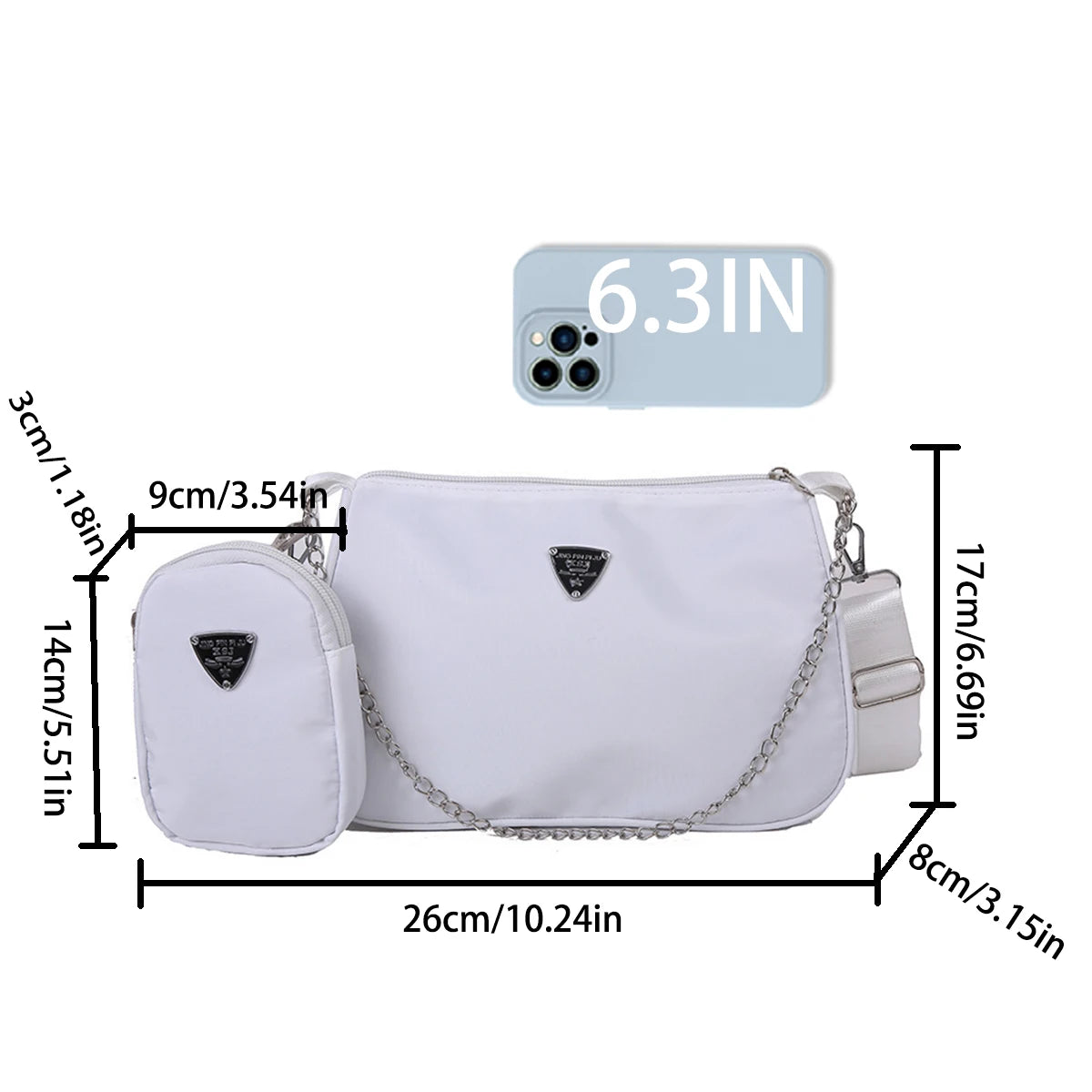Nylon Crossbody Bag Women Portable Casual Underarm Students Cross Body
