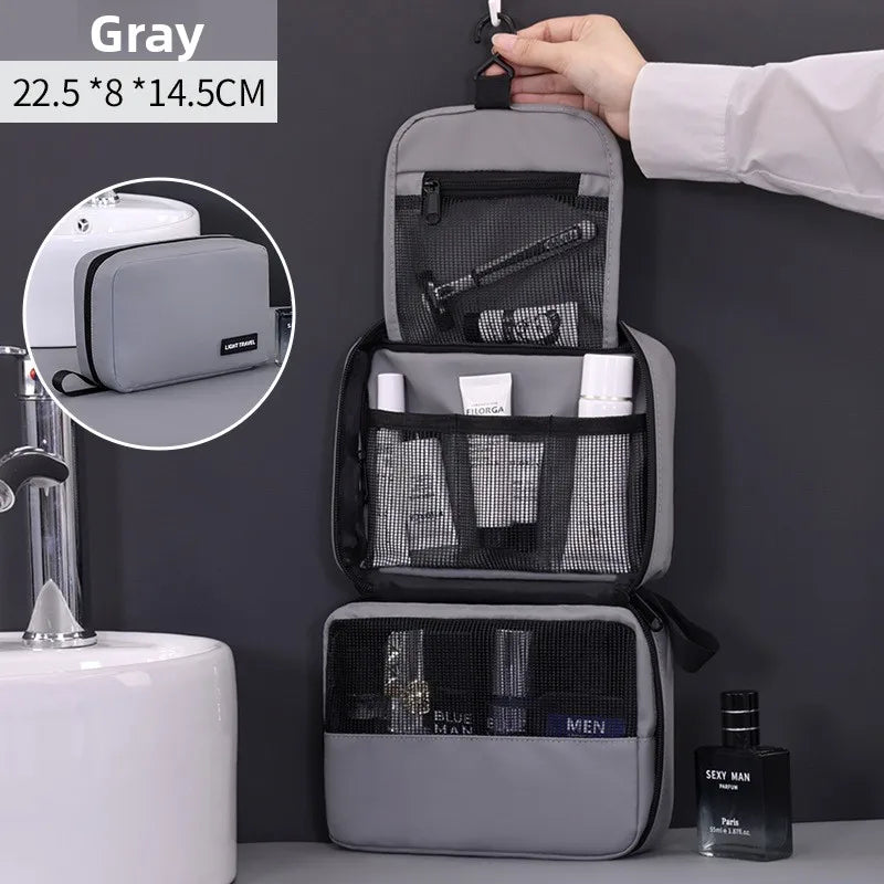 Men Foldable Toiletry Bag Travel Business Layered Multiple Pockets Cosmetic Makeup Cases Male