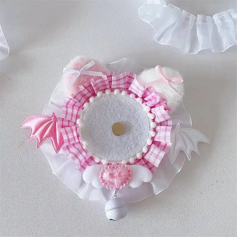 Ita Bag Badge Display Stand – Handmade Lace Cat Ears Wings Decoration
