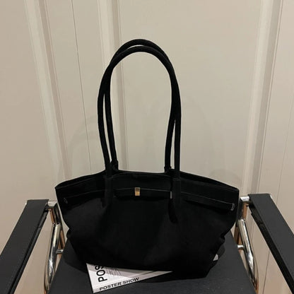 Large Capacity Suede Tote Bag – Minimalist Vintage Shoulder Bag