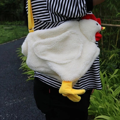 Cute Plush Chicken Crossbody Bag – Novelty Shoulder Bag for Women