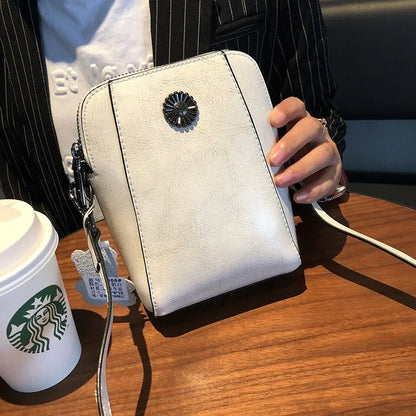 Vertical Square Spliced Commuting Single-Shoulder Bag Women